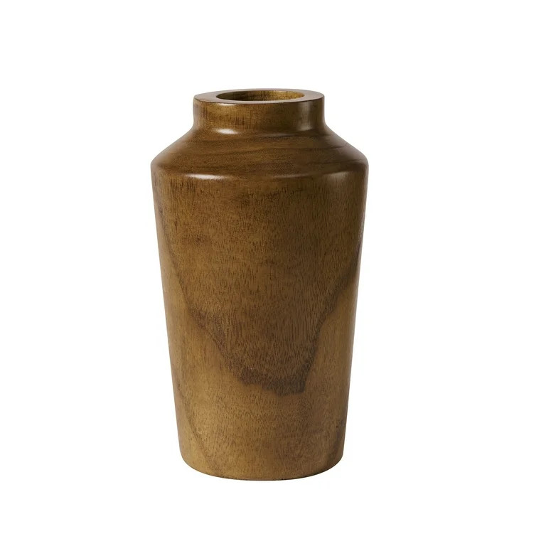 Better Homes & Gardens Natural 10" Paulownia Wood Angular Tall Vase | Walmart (US)