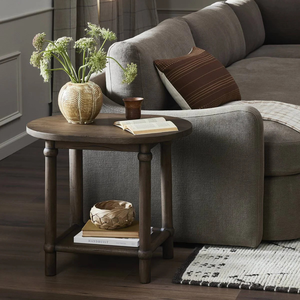 Amber Lewis x Four Hands Charnes End Table in Aged Belgium Bleach | The Addison West