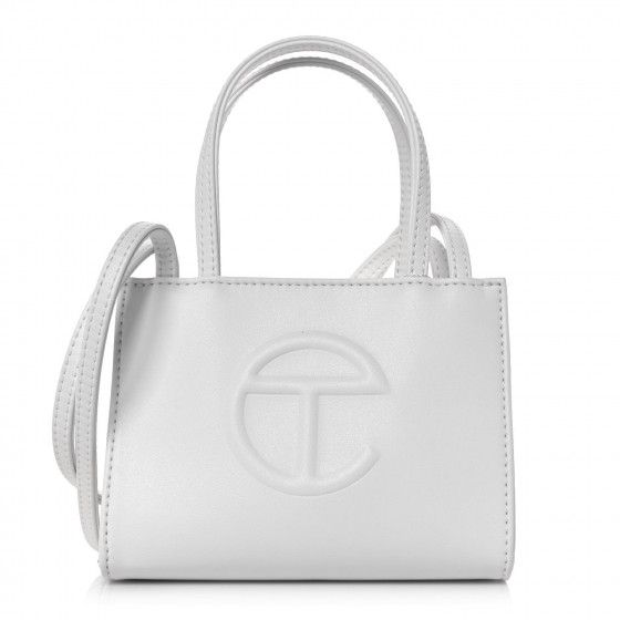 TELFAR Vegan Leather Small Shopping Bag White | Fashionphile