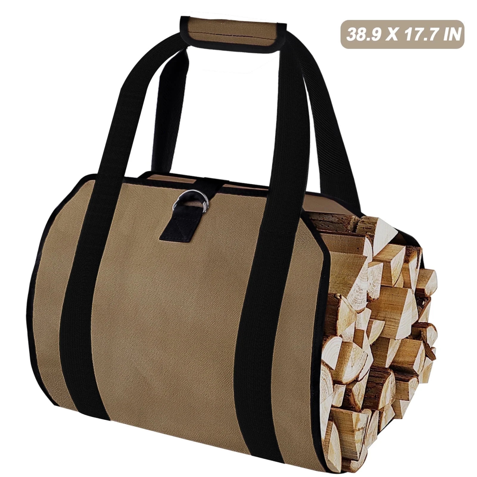 Firewood Carrier bag with Padded Handles, Heavy Duty Polyester Oxford Canvas Wood Log Carrier Tot... | Walmart (US)