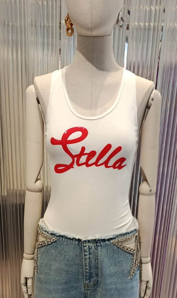 Stella McCartney x H&M sz L large White Bodysuit Stella print racer back BNWT | eBay UK