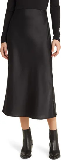 Bias Cut Satin Midi Skirt | Nordstrom
