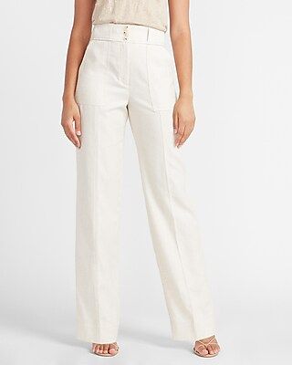 Super High Waisted Button Fly Trouser Pant Neutral Women's 4 | Express