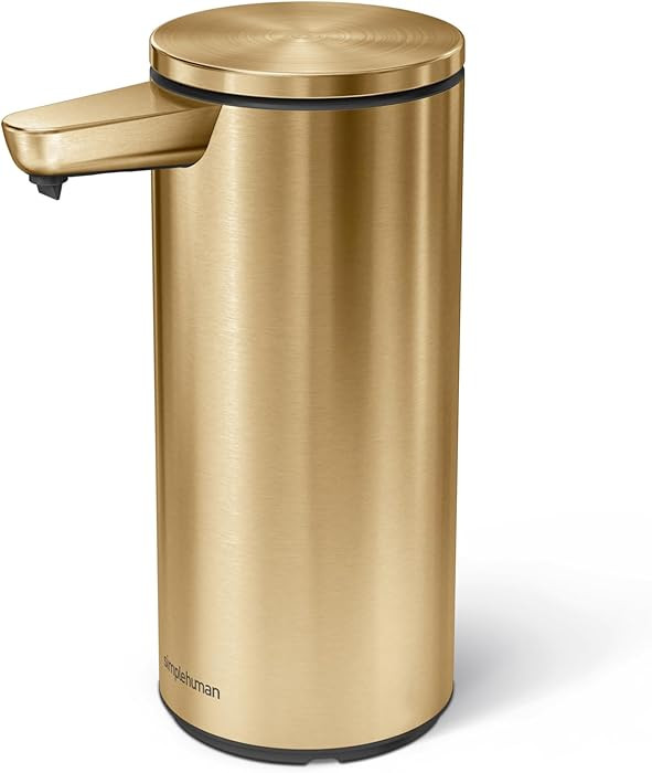 simplehuman 9 oz. Touch-Free Automatic Rechargeable Sensor Pump, Brass Stainless Steel, New | Amazon (US)