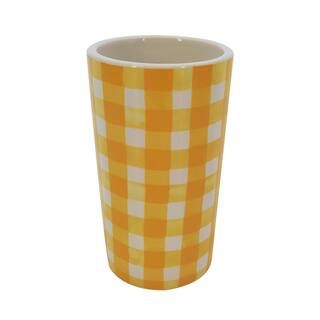 6" Yellow & White Gingham Vase by Ashland® | Michaels Stores