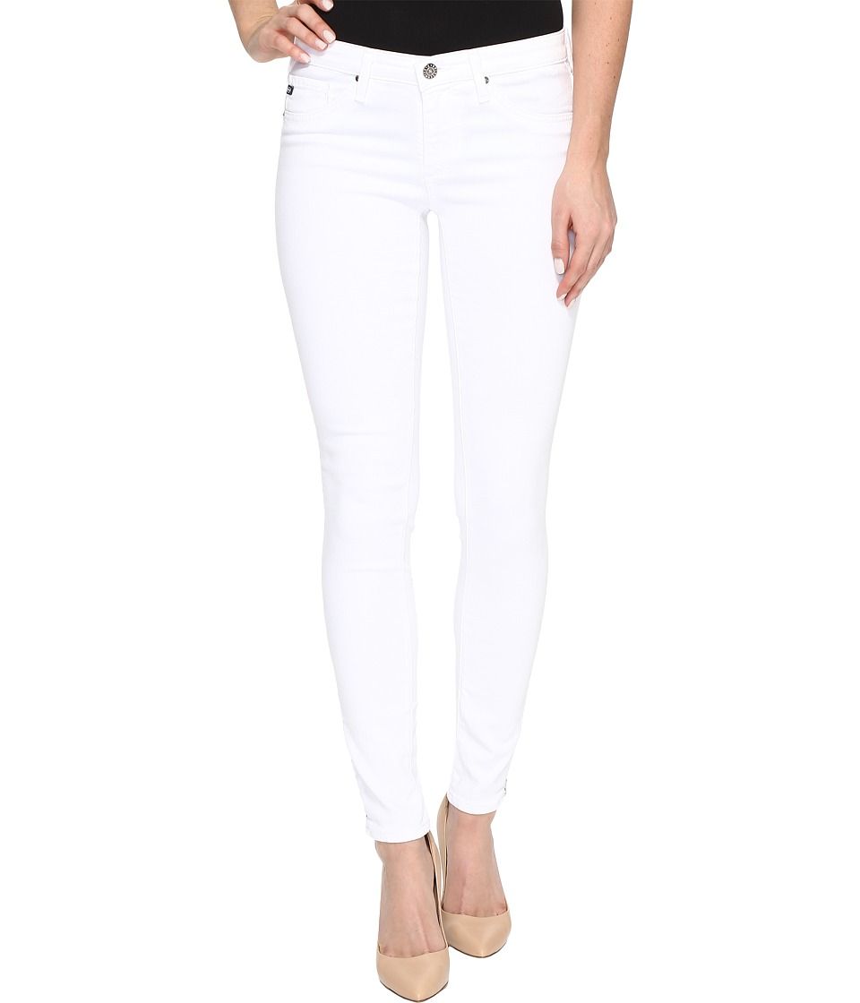 AG Adriano Goldschmied - Zip-Up Leggings Ankle in White (White) Women's Jeans | Zappos