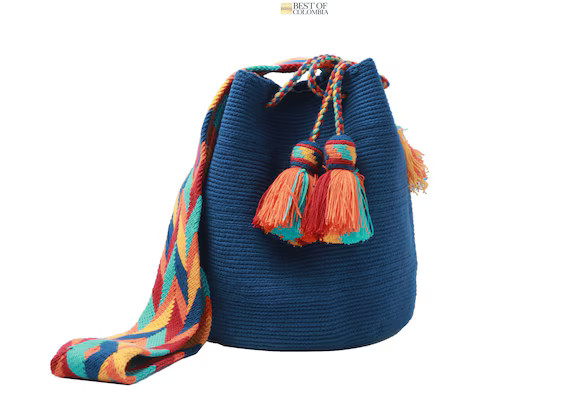 Blue Jean Wayuu Mochila Bag With Special Tassels  Large | Etsy | Etsy (US)