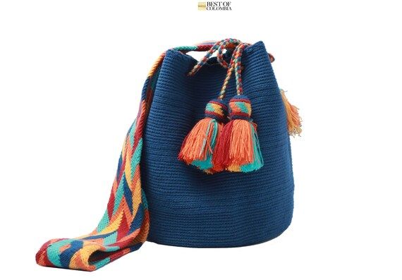 Blue Jean Wayuu Mochila Bag With Special Tassels  Large | Etsy | Etsy (US)