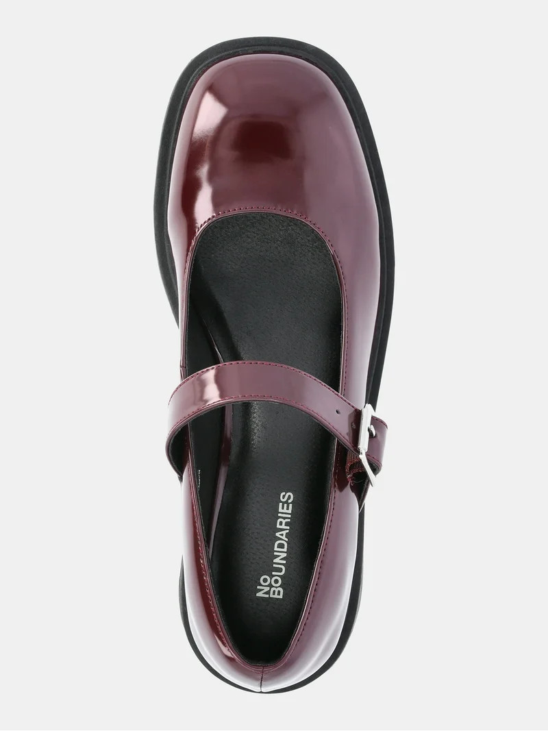 No Boundaries Women's Chunky Lug Sole Mary Jane | Walmart (US)