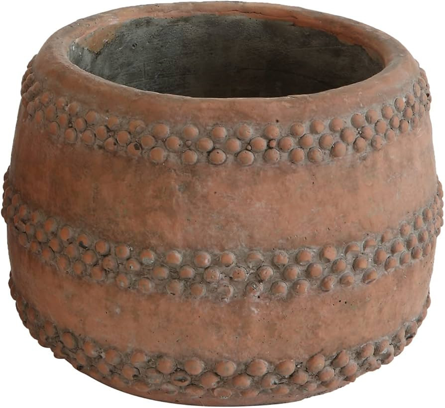 Creative Co-Op Boho Cement Planter with Raised Dot Design, Terracotta | Amazon (US)