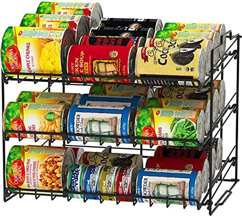 DecoBros Supreme Stackable Can Rack Organizer, Black | Amazon (US)