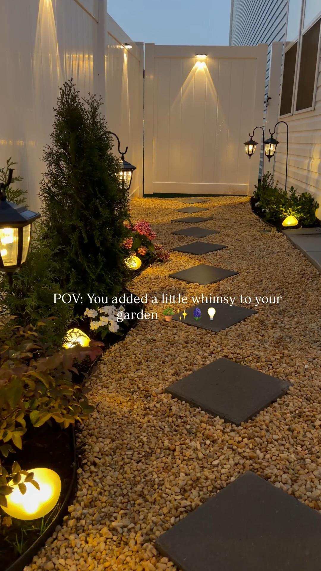 POV: I added a little whimsy to the garden ✨ Solar stone lights made my backyard feel magical at night 🌿 #gardeninspo #backyarddecor #solarlights #whimsygarden #cozybackyard #neutralhome #gardenvibes #outdoorliving #backyardinspo #wabisabi

#LTKHome #LTKSeasonal #LTKstorytime