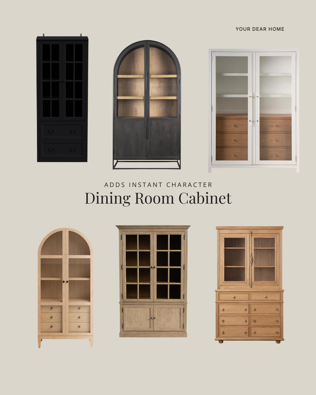 A dining room cabinet or hutch adds instant character and gives your space that collected, vintage feel. It’s both functional and a design statement. 

 #LTKHome