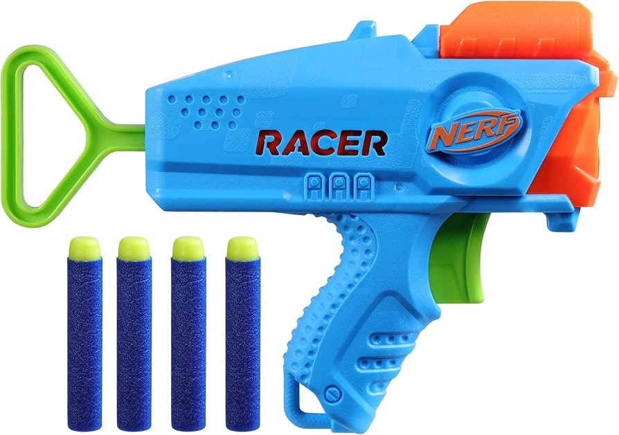 NERF Elite Junior Racer Easy Play Dart Blaster, 4 Nerf Elite Darts, Nerf Blaster Outdoor Toys, fo... | Amazon (US)