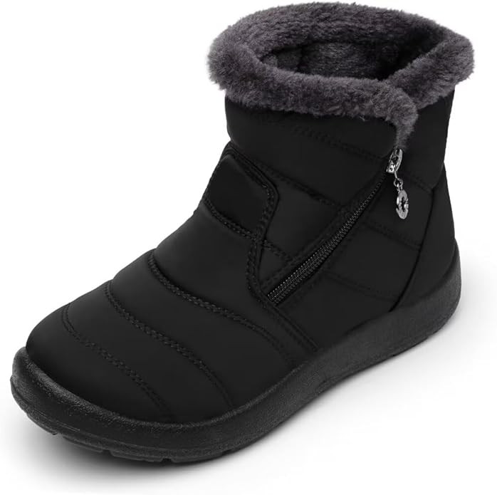 Cheval Winter Snow Zip Up Boots for Women, Fur Lined Warm Ankle Booties, Outdoor Anti-slip Waterp... | Amazon (US)
