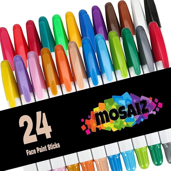 Mosaiz Face Painting Kits for Kids, 24 Colors Water Based Face Paint Kit, Twistable and Washable ... | Amazon (US)