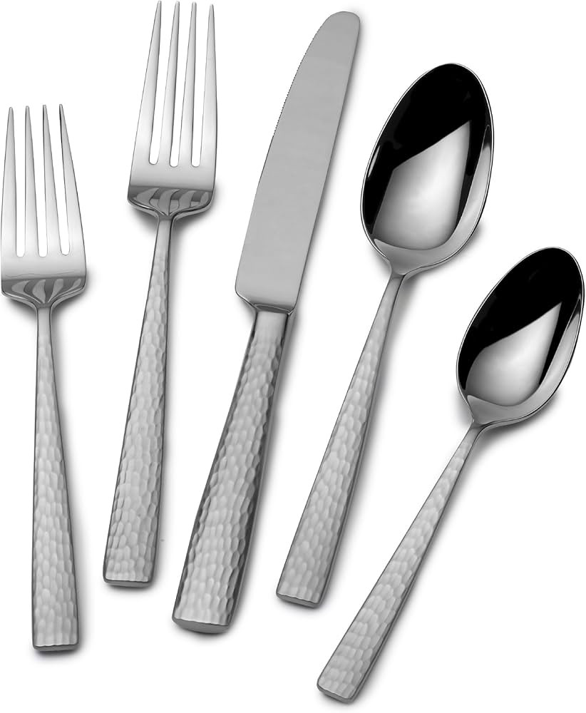 Mikasa Oliver Silverware, 18/10 Stainless Steel Cutlery 12, Inlcludes 5 Serving Untensils, 65 Pie... | Amazon (US)