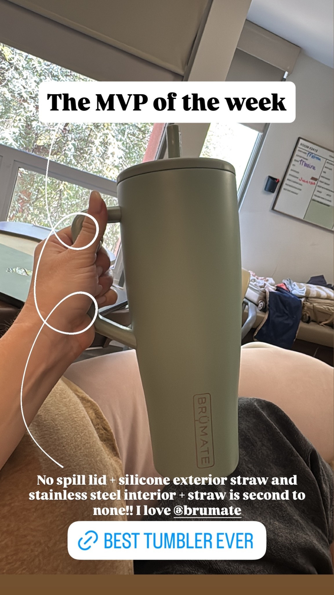 The MVP of the week No spill lid + silicone exterior straw and stainless steel interior + straw is second to none!! I love @brumate