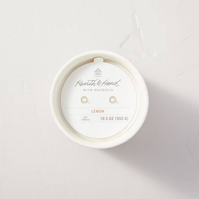 19.5oz Lemon Speckled Ceramic Kitchen Candle - Hearth & Hand™ with Magnolia | Target