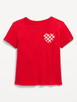 Softest Short-Sleeve Heart-Pocket T-Shirt for Girls | Old Navy (US)