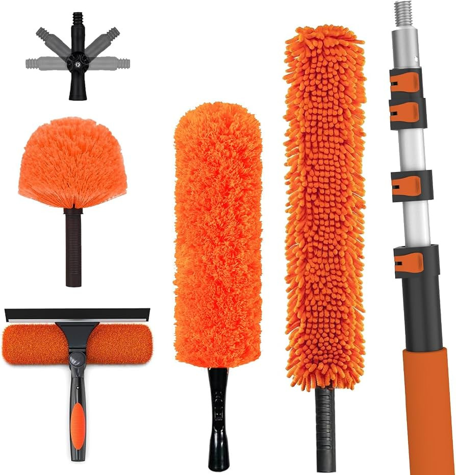 26FT High Reach Duster Cleaning Kit with Extension Pole, High Ceiling Fan Cleaner Duster Tool for... | Amazon (US)