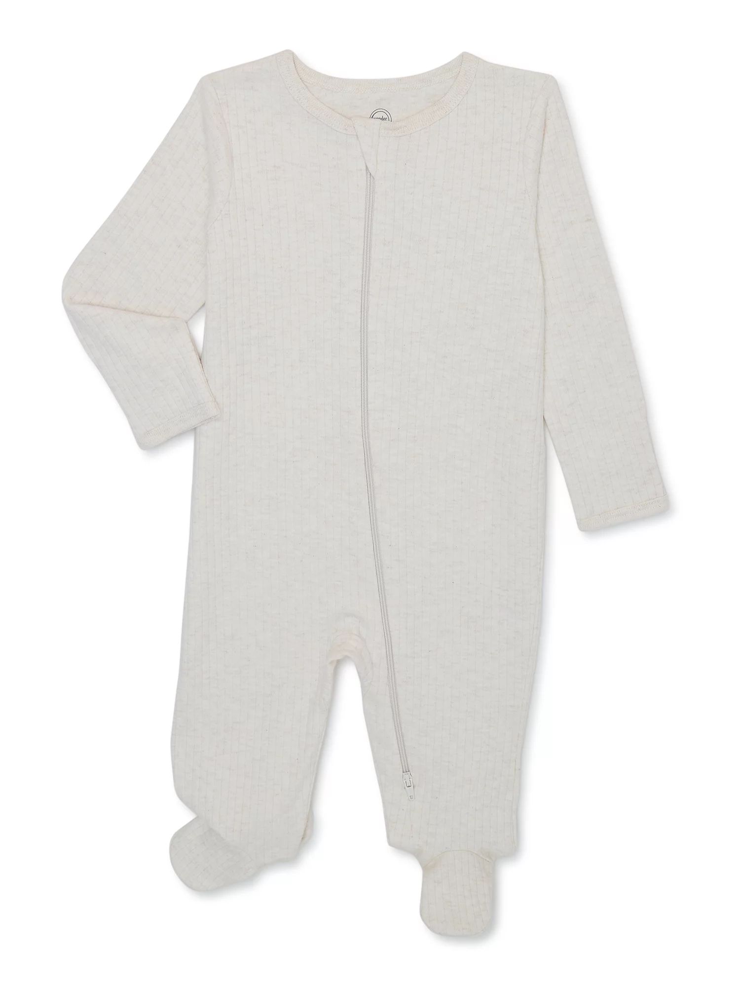 Wonder Nation Unisex Baby Ribbed Cotton Jersey Sleep N Play Unisex One Piece, Sizes 0/3M - 6/9M | Walmart (US)