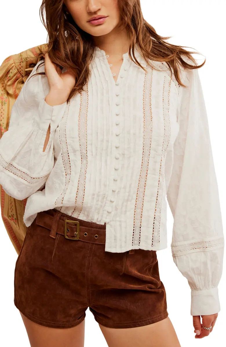 Annabelle Lace Trim Shirt | Nordstrom