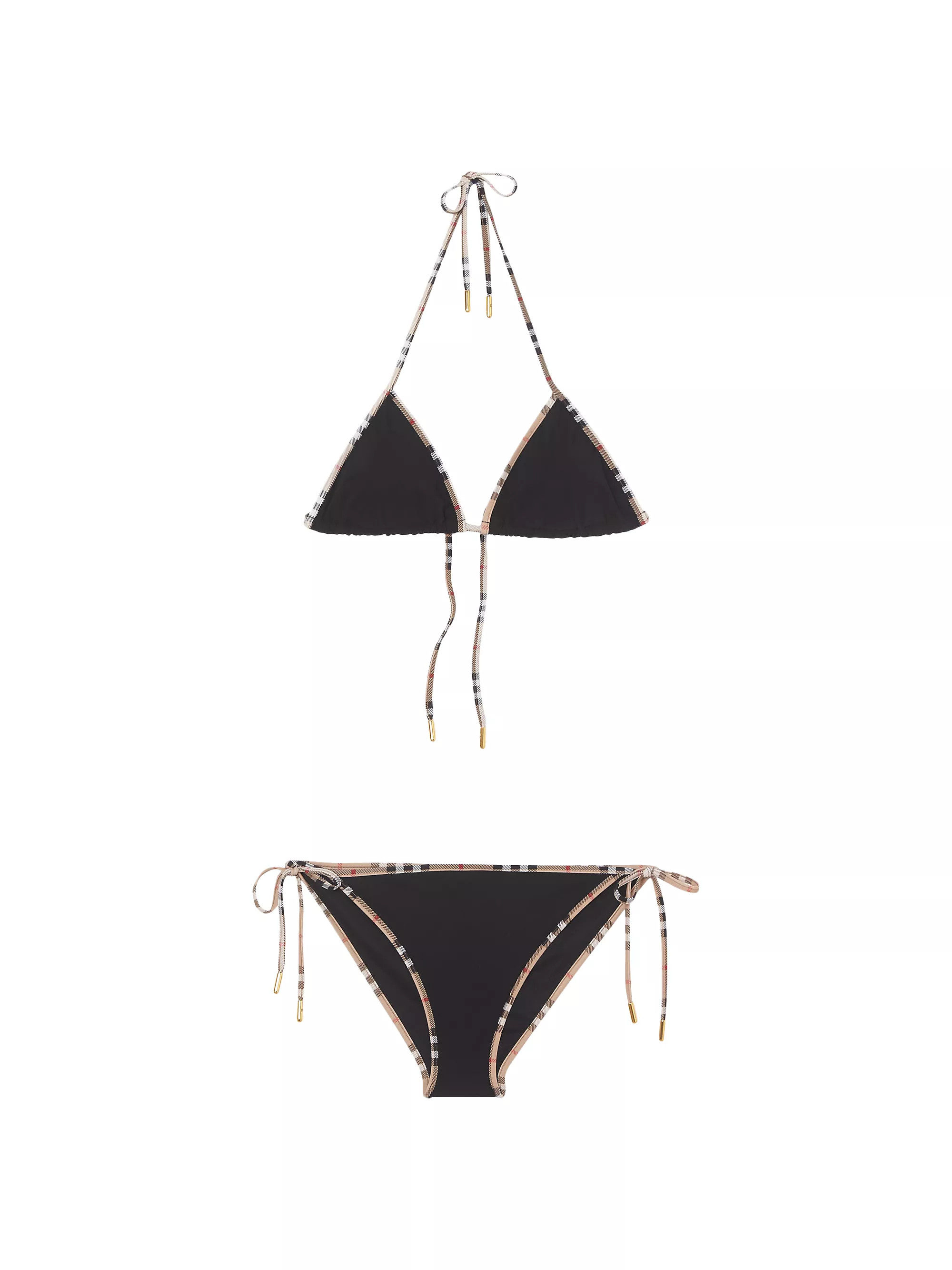 Mata Check-Trim Triangle Bikini Set | Saks Fifth Avenue