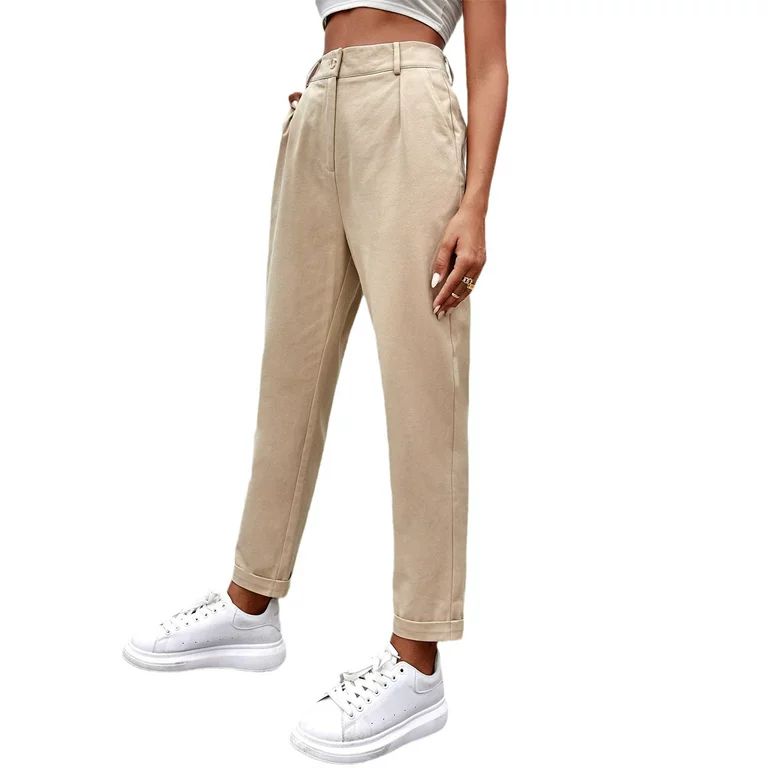 Women's Casual Khaki Trousers Straight Leg Pants XS | Walmart (US)