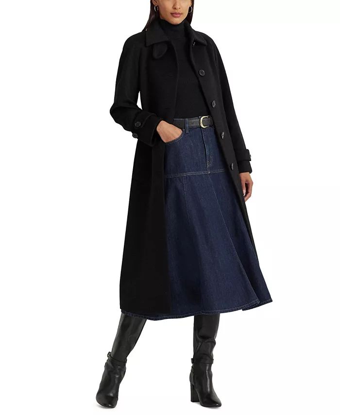 Lauren Ralph Lauren Women's Wool Blend Maxi Belted Wrap Coat - Macy's | Macy's