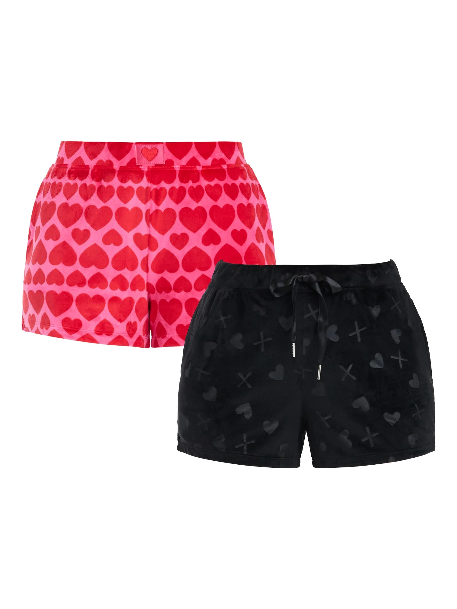 Valentine's Day Women's Sleep Shorts from Way to Celebrate, 2-Pack, Sizes XS-3X | Walmart (US)