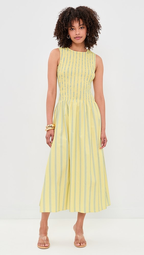 Striped Ruched Mesh Dress | Shopbop