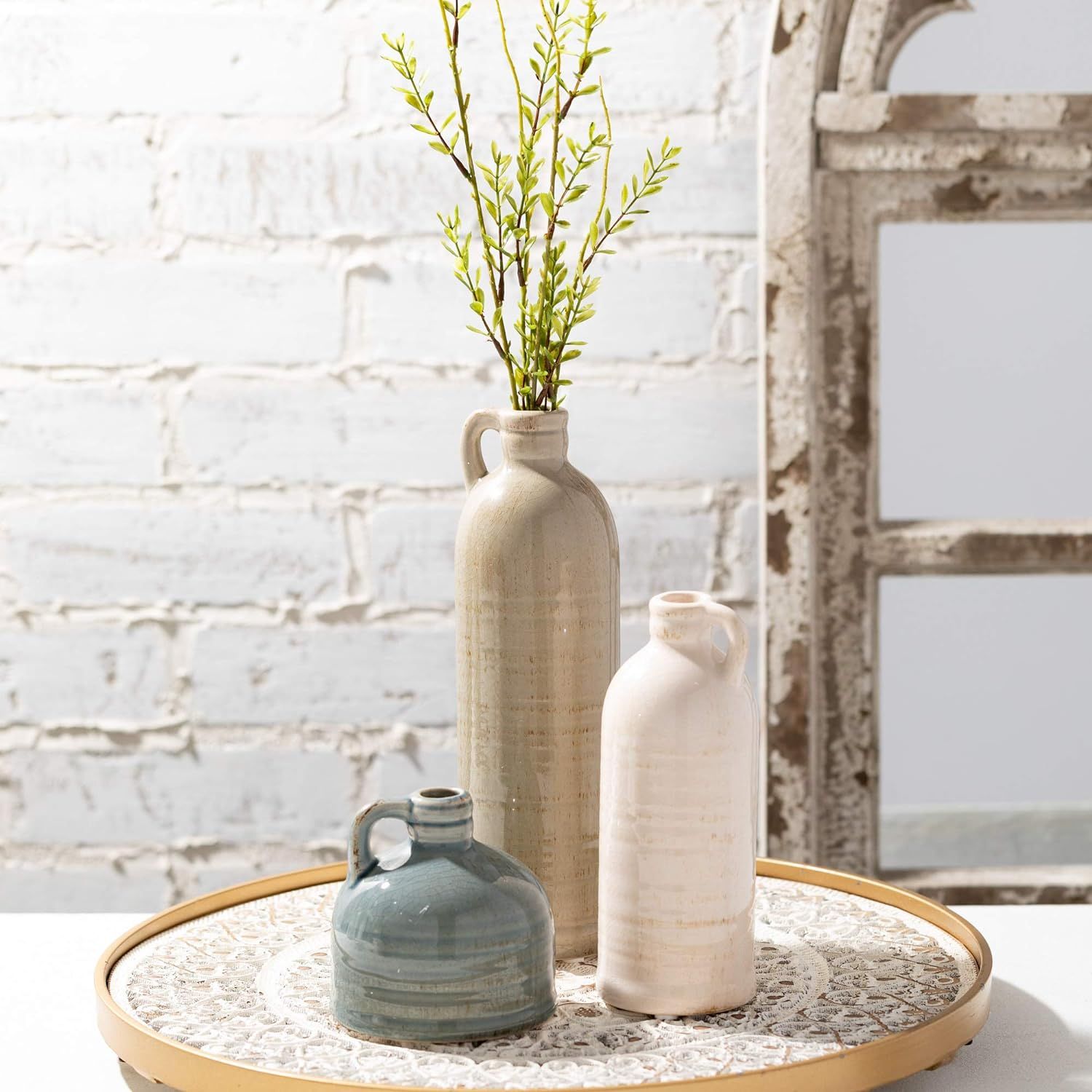 Sullivans Ceramic Jug Vase Set, Farmhouse Decor, Kitchen, Bedroom, Office, Living Room, Bathroom,... | Amazon (US)