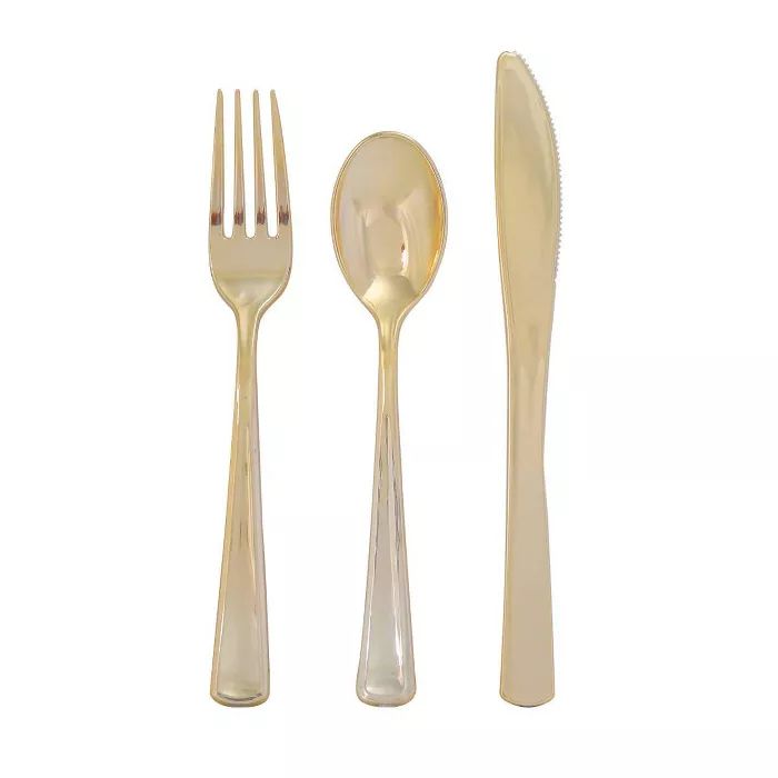 60ct 'New Year's Eve' Cutlery Gold - Spritz™ | Target