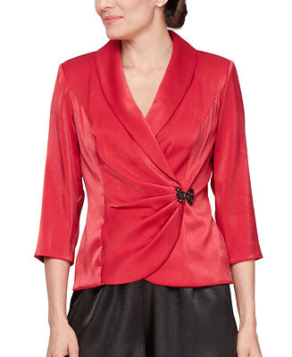 Alex Evenings Women's 3/4-Sleeve Side Closure Blouse - Macy's | Macy's