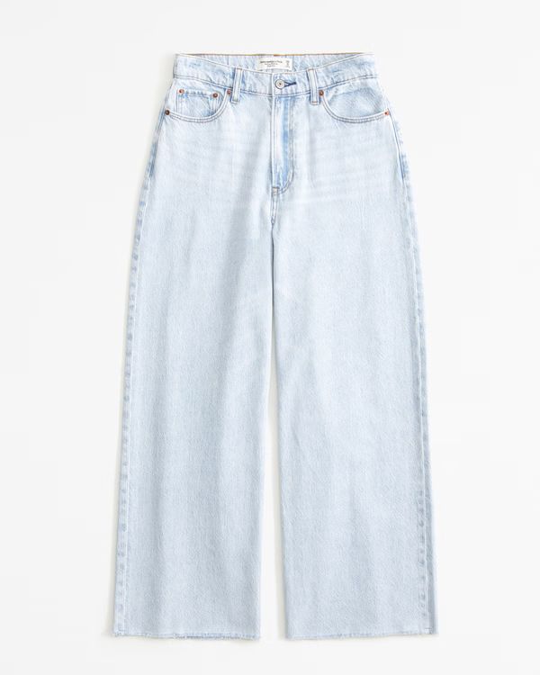 Women's High Rise Cropped Wide Leg Jean | Women's New Arrivals | Abercrombie.com | Abercrombie & Fitch (UK)