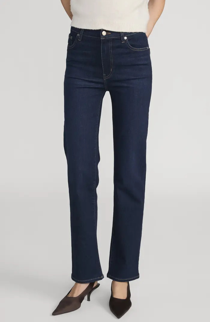 Le Sleek High Waist Ankle Straight Leg Jeans | Nordstrom