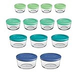 Anchor Hocking 26 Piece Set Round Glass Food Storage Containers with BPA-Free SnugFit Lids, Mixed... | Amazon (US)
