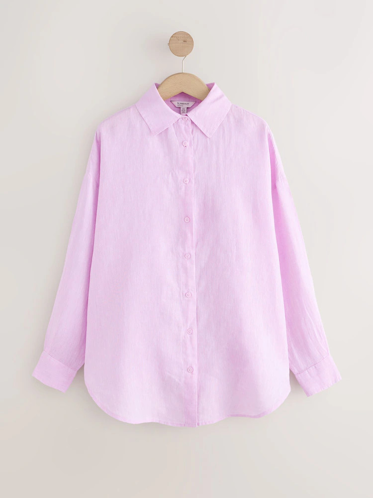 Chambray Pink N. Premium 100% Linen Shirt | Next US