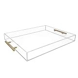 Isaac Jacobs Clear Acrylic Tray with Handle (14x18, Clear with Gold Handle) | Amazon (US)