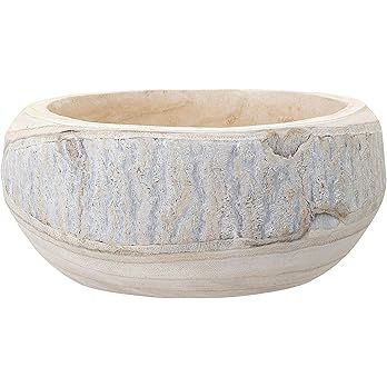 Bloomingville Decorative Hand-Carved Paulownia Wood Bowl, Whitewashed, 10.5 in Diameter, 4.25 in ... | Amazon (US)