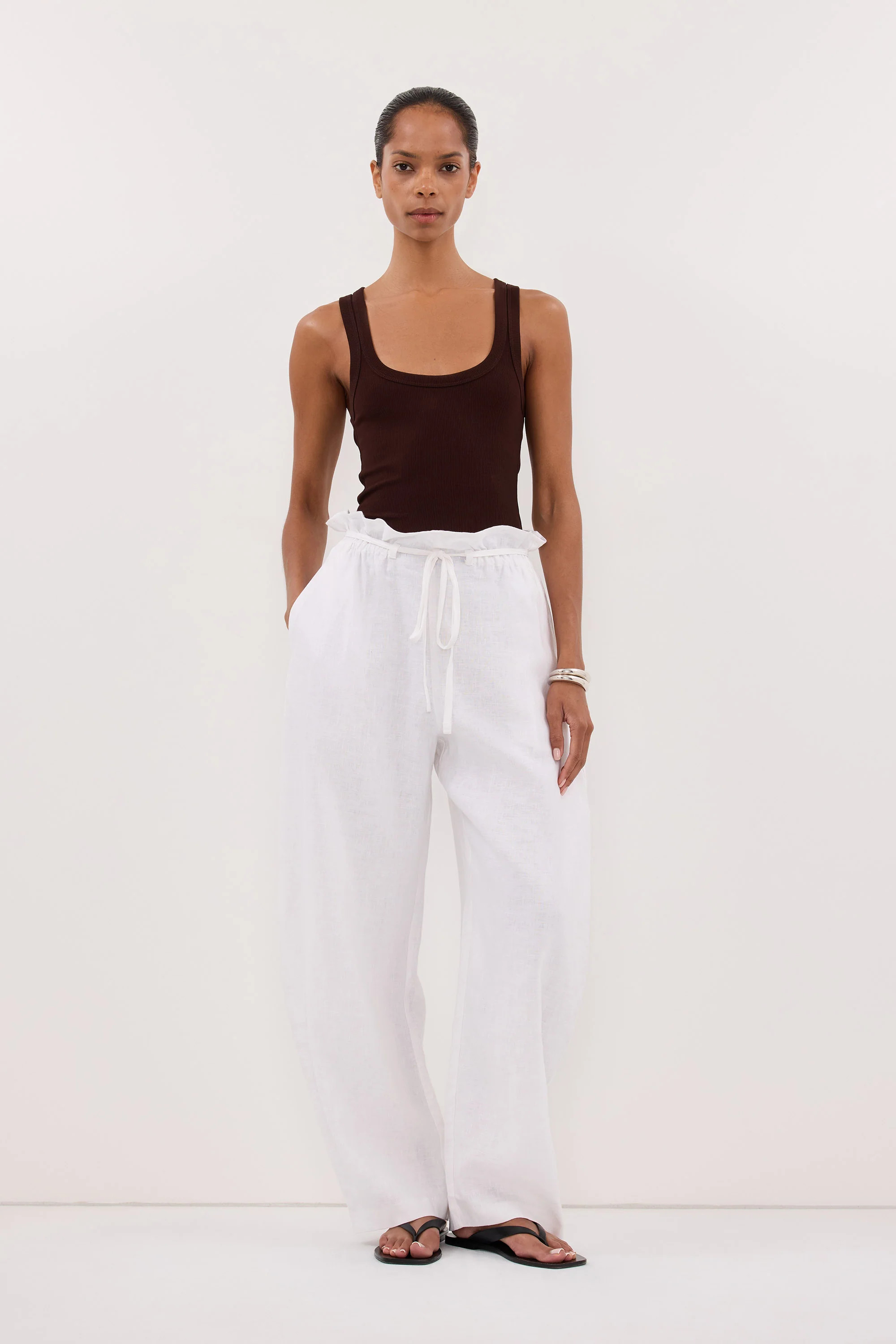 CLARA BURNT CHOC SCOOP NECK TANK | DISSH