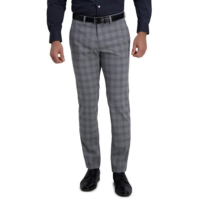 Kenneth Cole Reaction Stretch Traditional Plaid Slim Fit Flat Front Flex Waistband Dress Pants (Ligh | Zappos