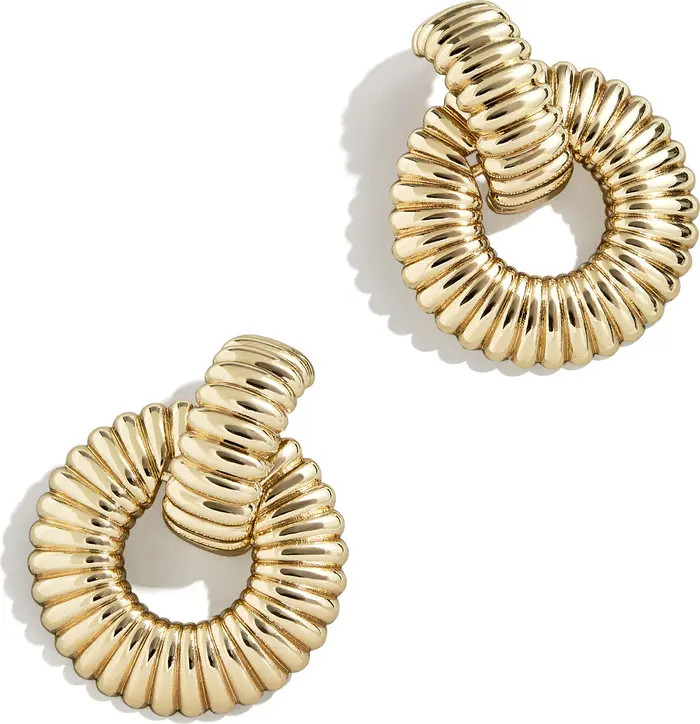 BaubleBar Textured Frontal Hoop Earrings | Nordstrom | Nordstrom