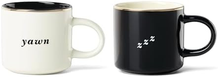 kate spade new york Yawn & ZZZ, Mugs, Set of 2, Black | Amazon (US)