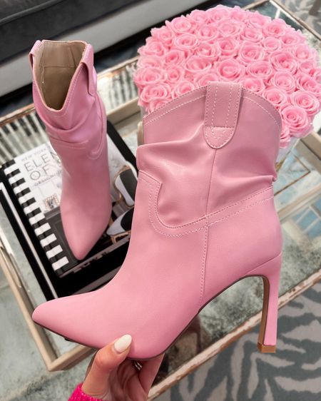 Pink wester boots 
Impressions boutique 


#LTKshoecrush #LTKHoliday #LTKunder50