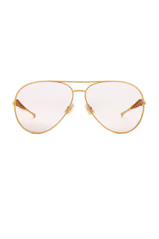 Bottega Veneta Sardine Aviator Sunglasses in Gold & Brown from Revolve.com | Revolve Clothing (Global)