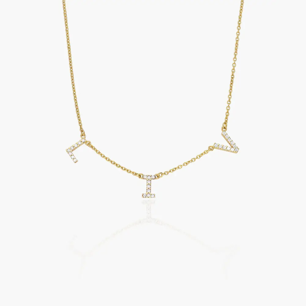 Zoe Initial Necklace with Diamonds - Gold Vermeil | Oak & Luna (US)