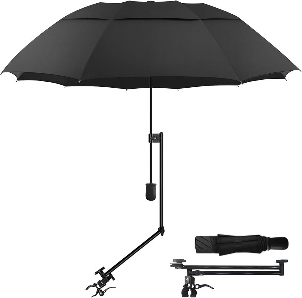 Patio Umbrellas UPF 50+ 360 ° Adjustable Shade Umbrella,Beach Umbrella with Universal Clamp,Beac... | Amazon (US)