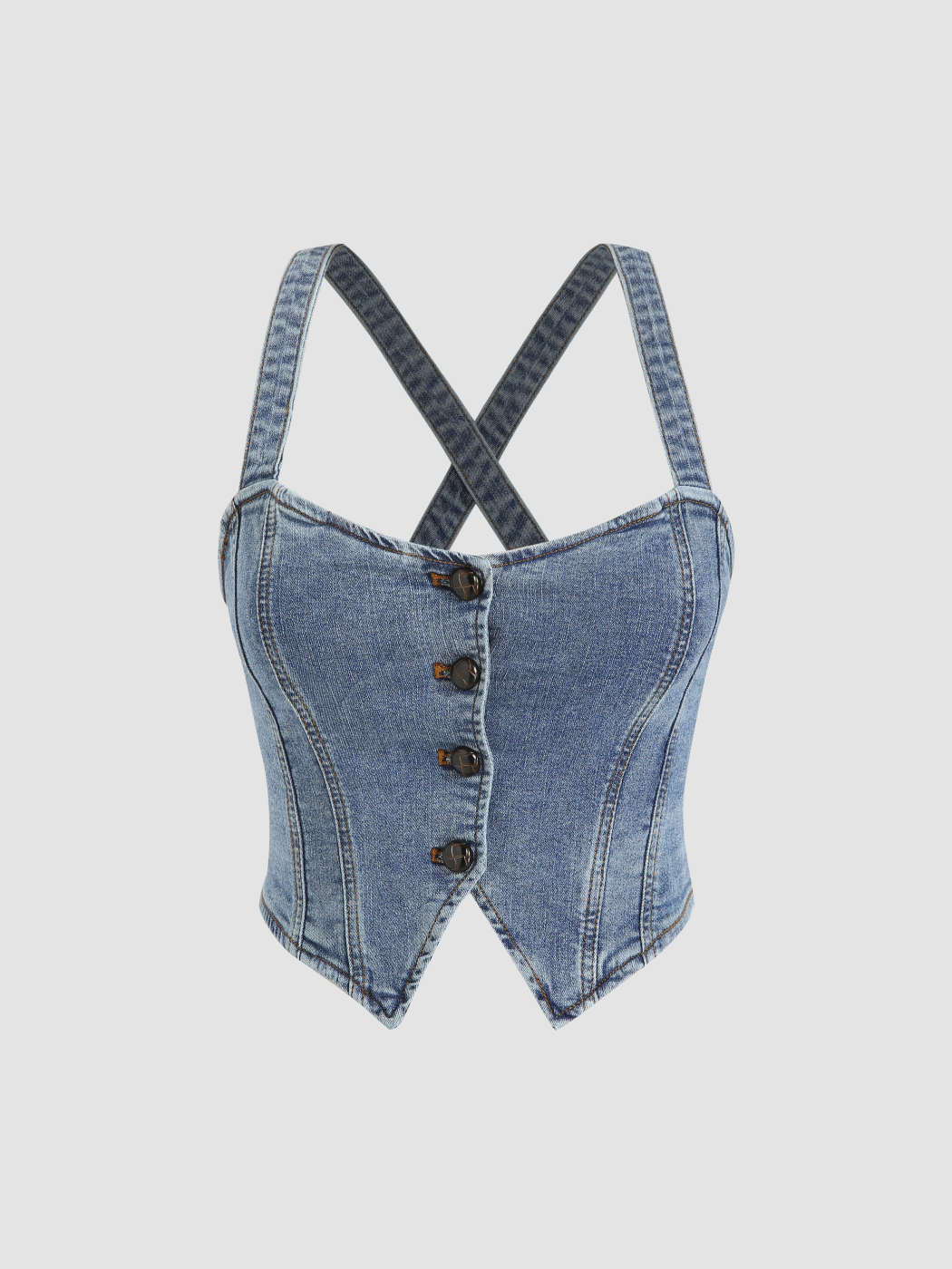 Denim Button Up Corset Top | Cider